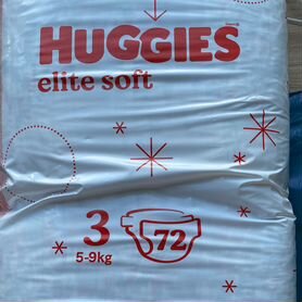 Huggies Elite Soft 3 M, 5-9 кг, 72 шт