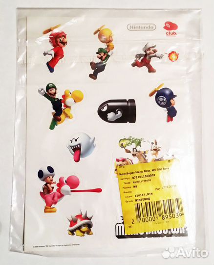 Наклейки New Super Mario Bros. Wii Club Nintendo