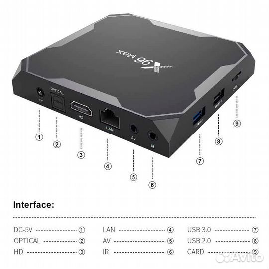 Тв-Приставка X96 Max Plus, 16Gb/2Gb, Android