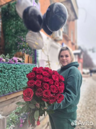 Высокие розы, метровые розы, букет из роз