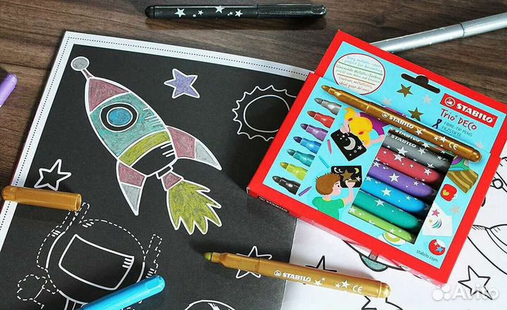 Stabilo новые фломастеры металлизированные trio de