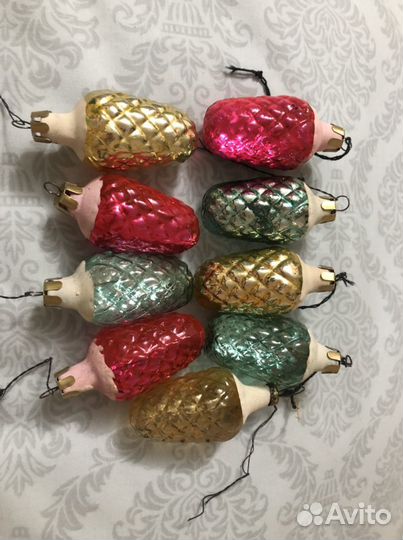 Елочные игрушки СССР шары и шишки