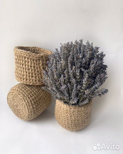 Корзинки вязаные из джута