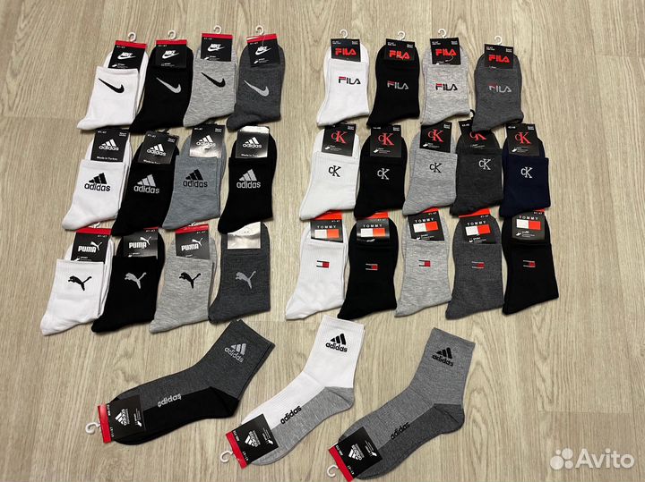 Новые мужские носки Adidas, Nike, Puma, Fila, CK