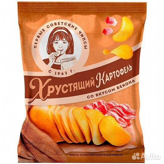 Чипсы Хрустящий картофель со вкусом Бекона 40г