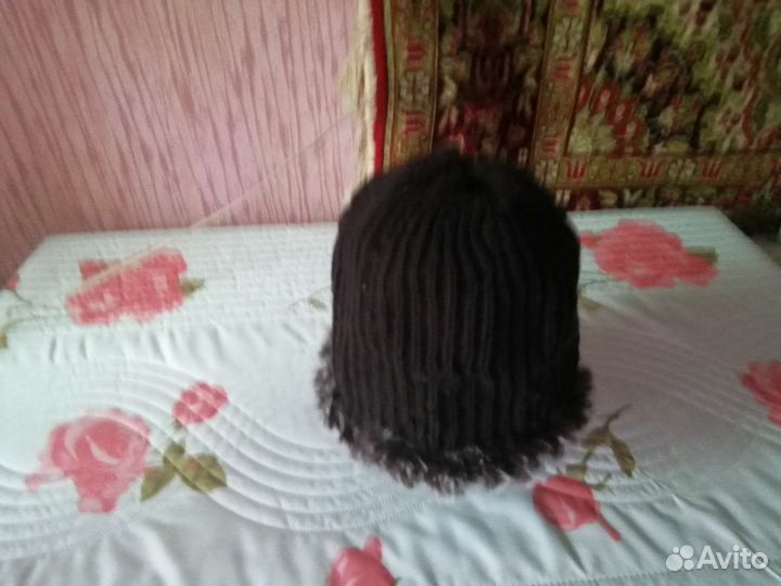 Шапка женская вязаная из пуха кролика