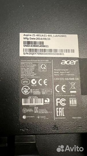 Моноблок Acer aspire z1-601 n2840