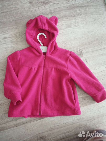 Флисовая толстовка с капюшоном на девочку 92-98