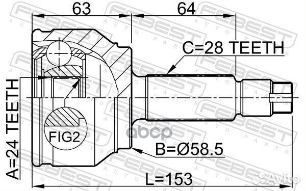 Шрус внешний перед прав/лев 0510MZ5 Febest