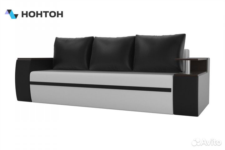 Диван еврокнижка Ричмонд белый / черный