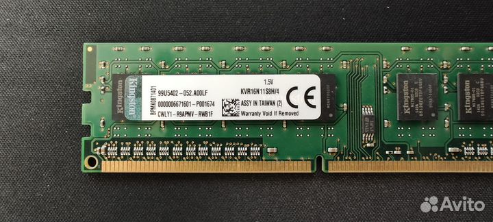 Kingston KVR16N11S8H/4 4GB DDR3 1600MHz PC12800