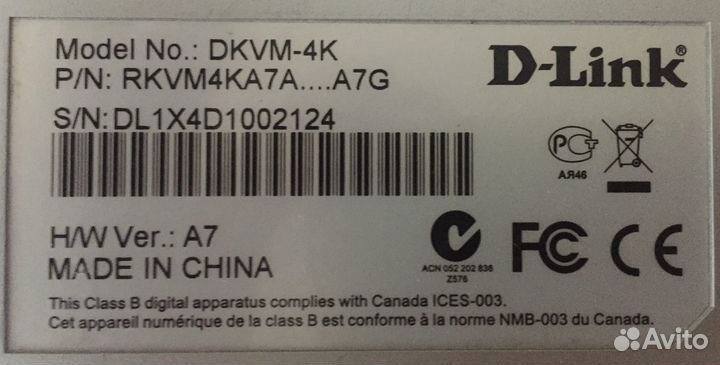 Переключатель D-Link dkvm-4K, 4 порта PS/2, VGA