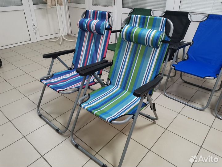 Кресло шезлонг туристическое с подголовником