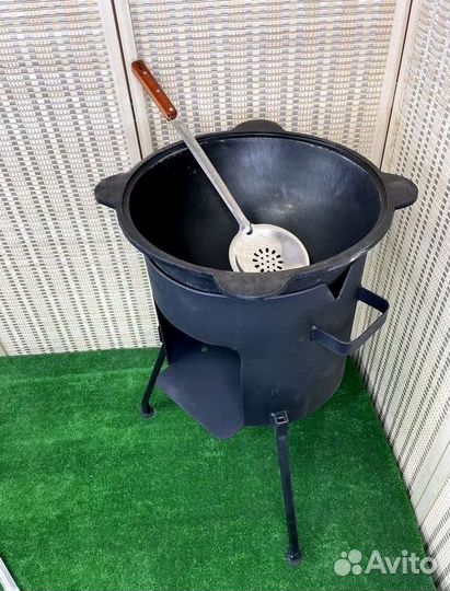 Казан чугунный с печкой