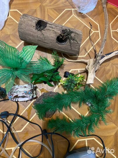 Фильтр компрессор лампа трава коряга для аквариума