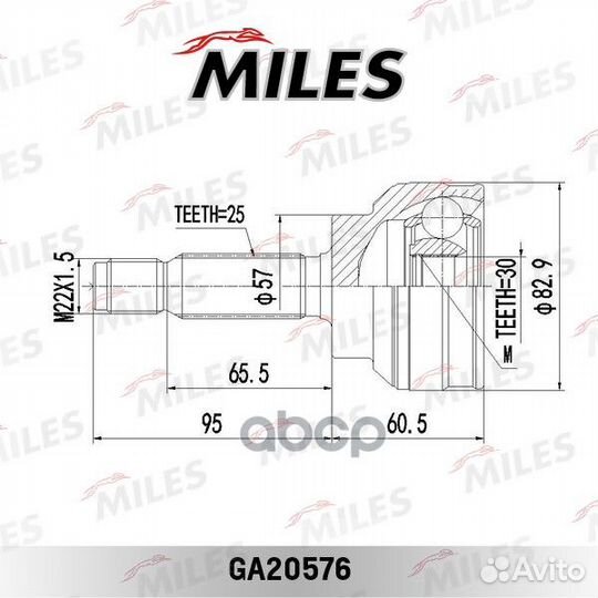 Шрус mitsubishi lancer IX 1.6-2.0 03-09 нар. ga