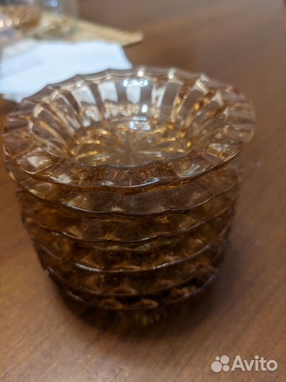 Розетки для варенья СССР розовое стекло