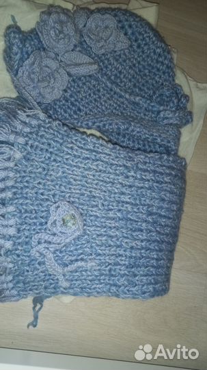 Шляпка и шарф женский, снуд и шарф новые