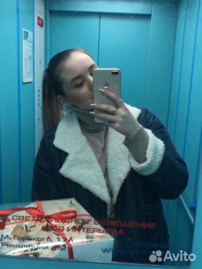 Джинсовая куртка женская зимняя