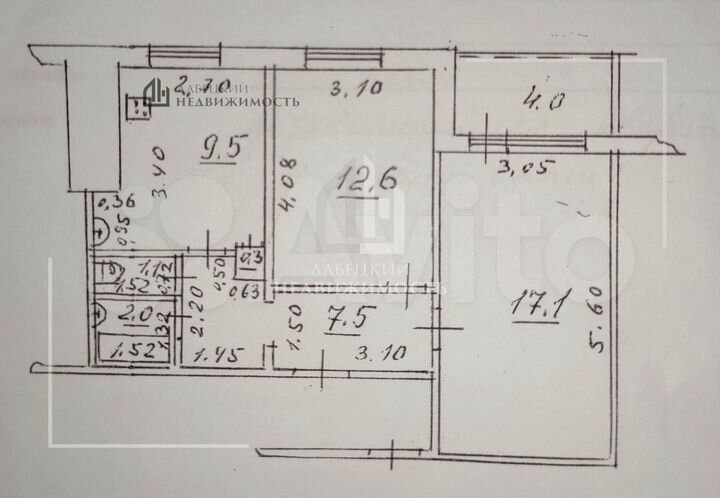 2-к. квартира, 54 м², 4/12 эт.