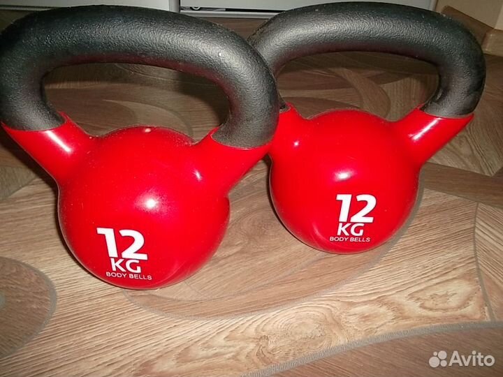 Гиря 12 кг чугунная обрезиненная