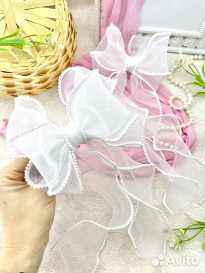 Белые банты на 1 сентября пышные