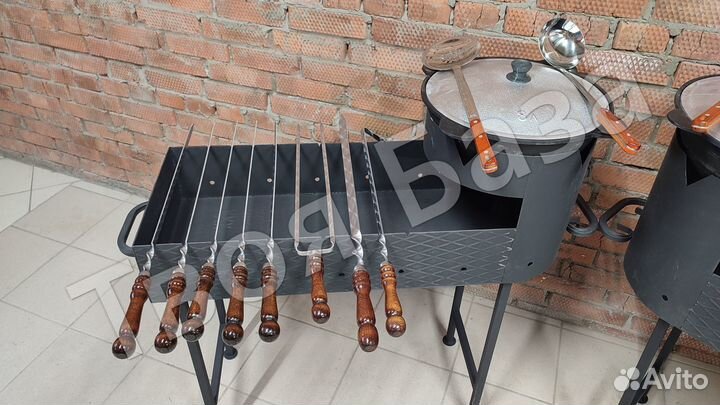 Мангал + казан 8л + Шумовка или Половник в подарок