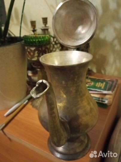 Старый заварочный чайник латунь