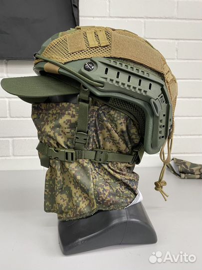 Баллистический шлем + чехол, балаклава и бейсболка