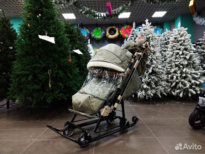 Санки Коляска Nika 7-8 K оливковый