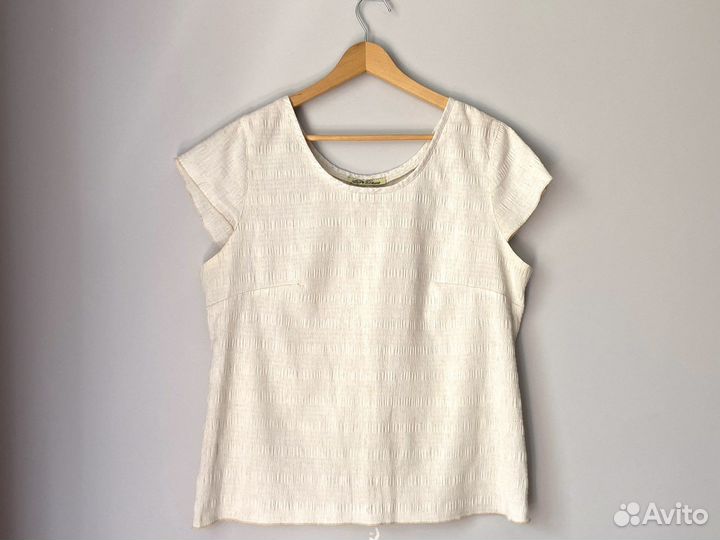 Женская льняная футболка бежевая 52 54 р-р лен