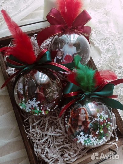 Новогодний шар с фото именные шары