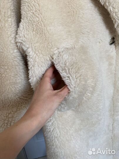 Искусственная шуба длинная 46 бежевая