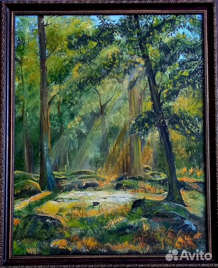 Картина маслом на холсте лесной пейзаж