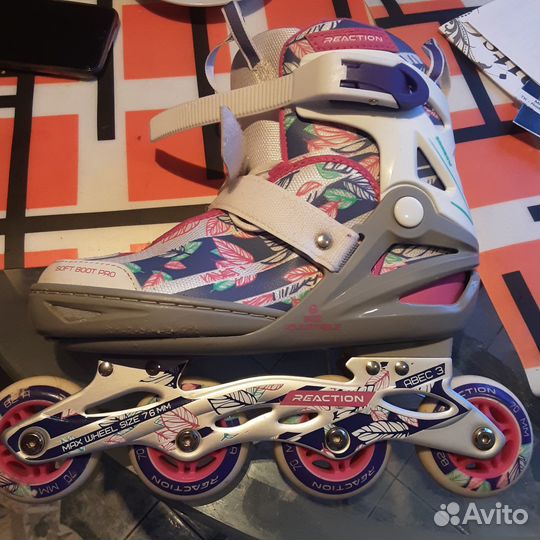 Ролики для девочки раздвижные 36-41 reaction