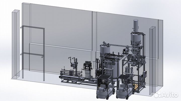 Фасовка сухих смесей в промышленную тару 25-1200кг