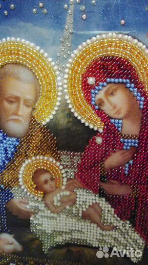 Картина бисером ручной работы Икона