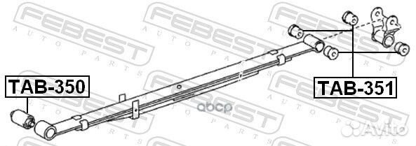 Сайлентблок рессоры зад прав лев Febest TAB-351