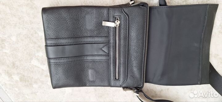 Мужская кожаная сумка через плечо натуральная