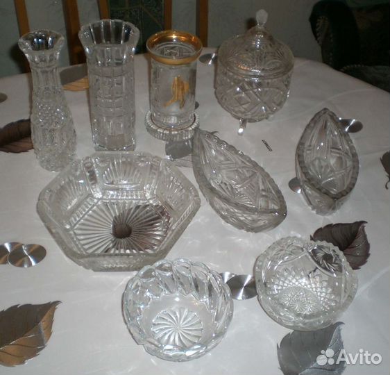 Хрустальные вазы, салатницы и пр