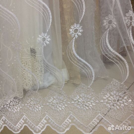 Тюль с вышивкой, готовые комплекты