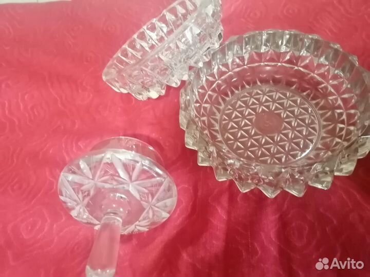 Конфетница,пепельница. Хрусталь