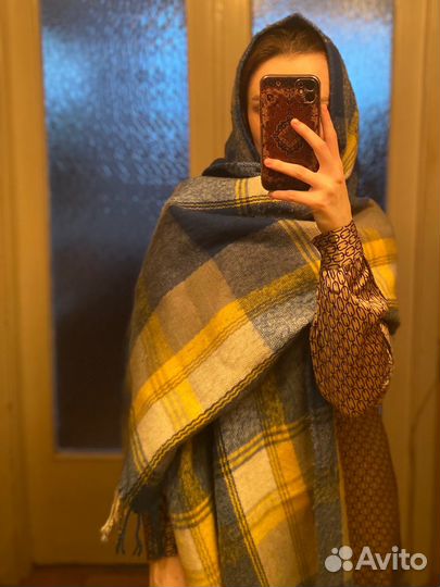 Палантин шарф женский теплый