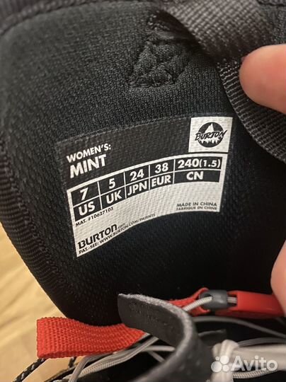 Сноубордические ботинки burton mint 38