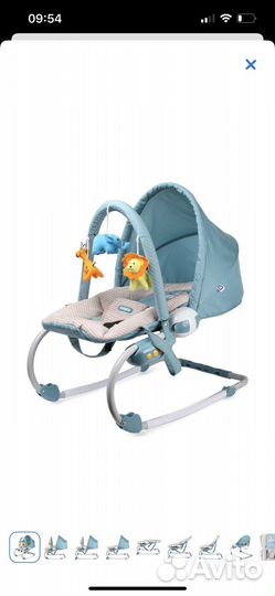 Новый шезлонг детский с вибрацией