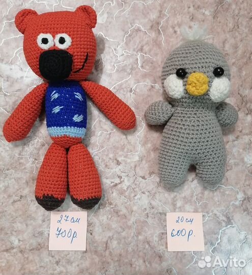 Вязанные и сшитые игрушки ручной работы, подарки