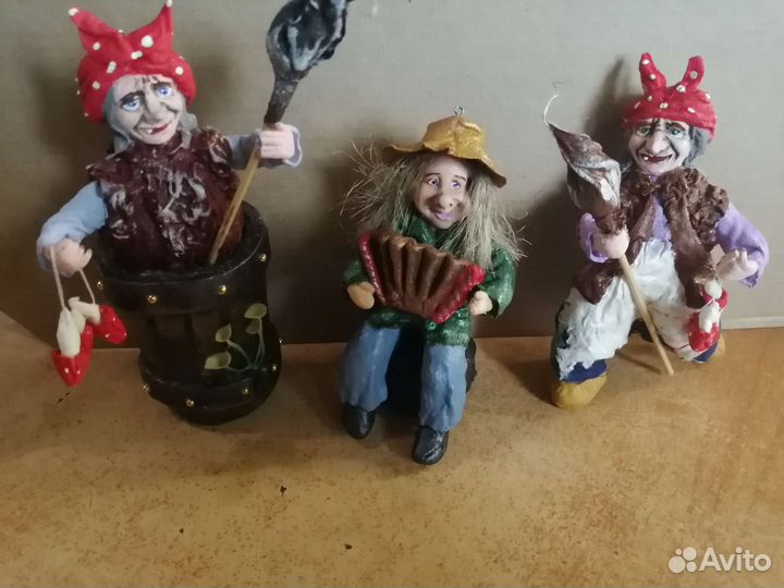 Ватные елочные игрушки