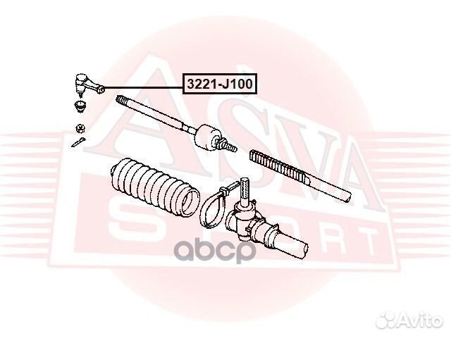 Наконечник рулевой asva 3221-J100 3221-J100 asva