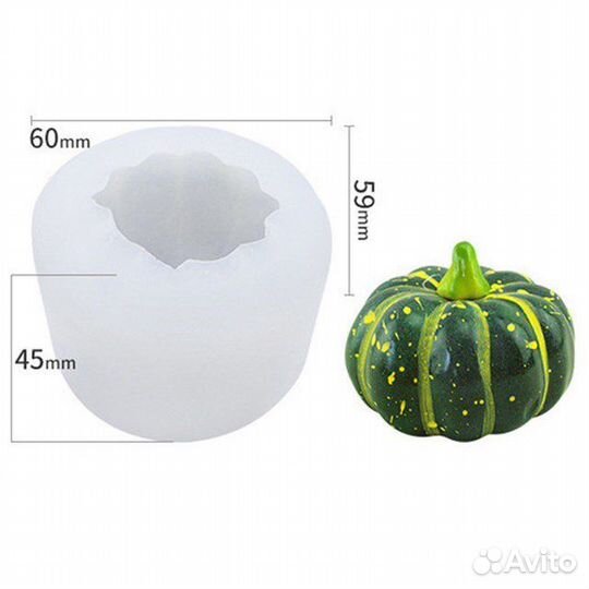 Молд силиконовый для свечи Сова и Тыква
