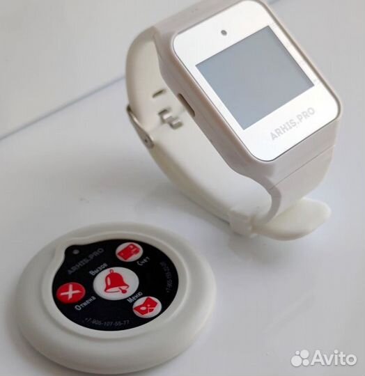 Комплекты вызова персонала: кнопка вызова и часы